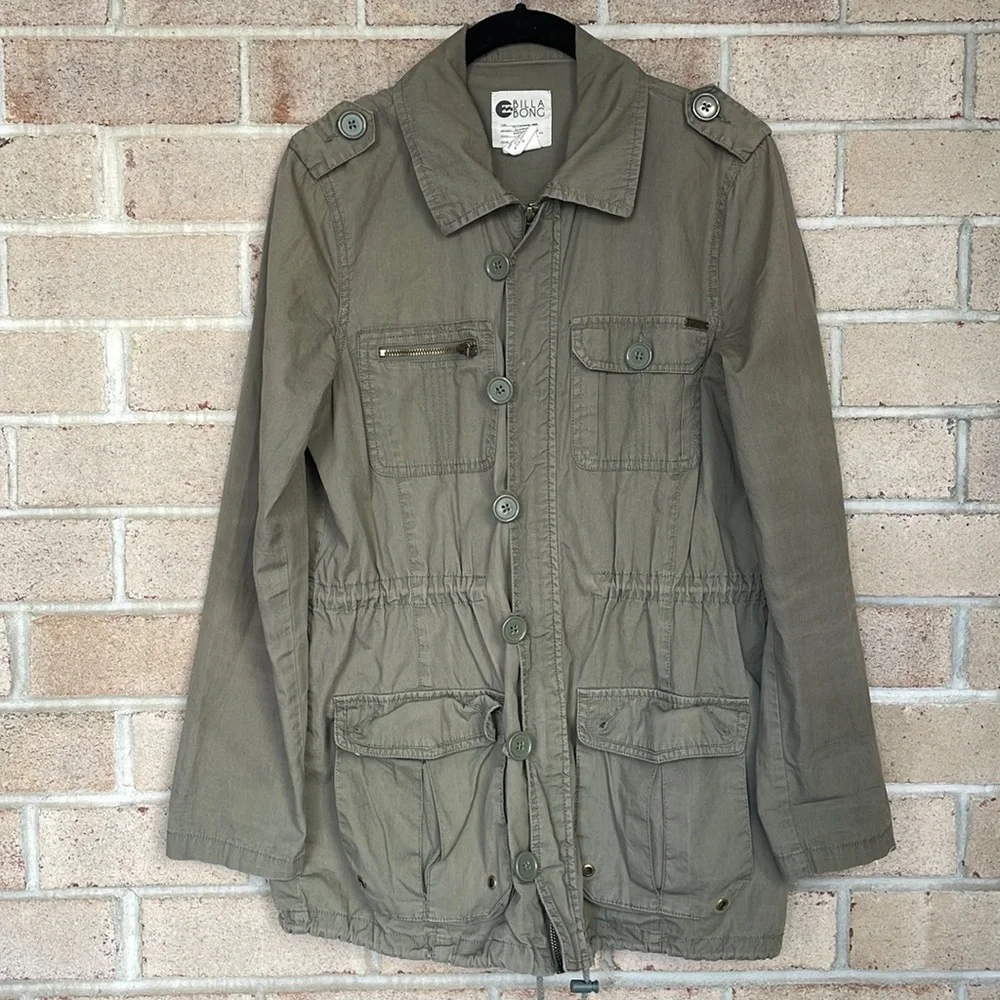 Billabong Olive Green Longline Utility Jacket